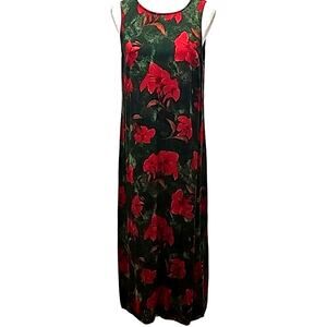 Kathie Lee Collection Womens 100% Rayon Sleeveless Floral Maxi Dress Size 12